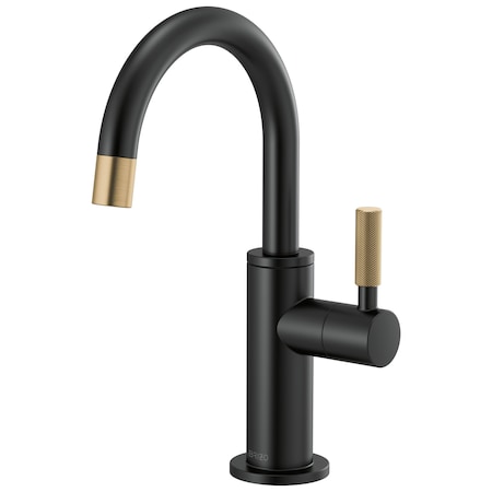Brizo Litze Beverage Faucet with Arc Spout and Knurled Handle 61343LF-C-BLGL